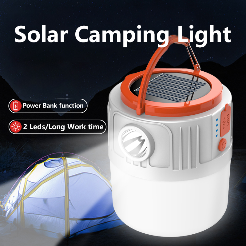 Smiling Shark Hanging Camping Lamp Rechargeable Emergency Lighting Lamp Hanging Outdoor Solar Flashlights