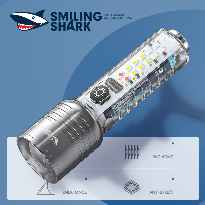 Smiling Shark-Stirnlampe, 2 Stück, 230° Weitwinkel, 3 x LED