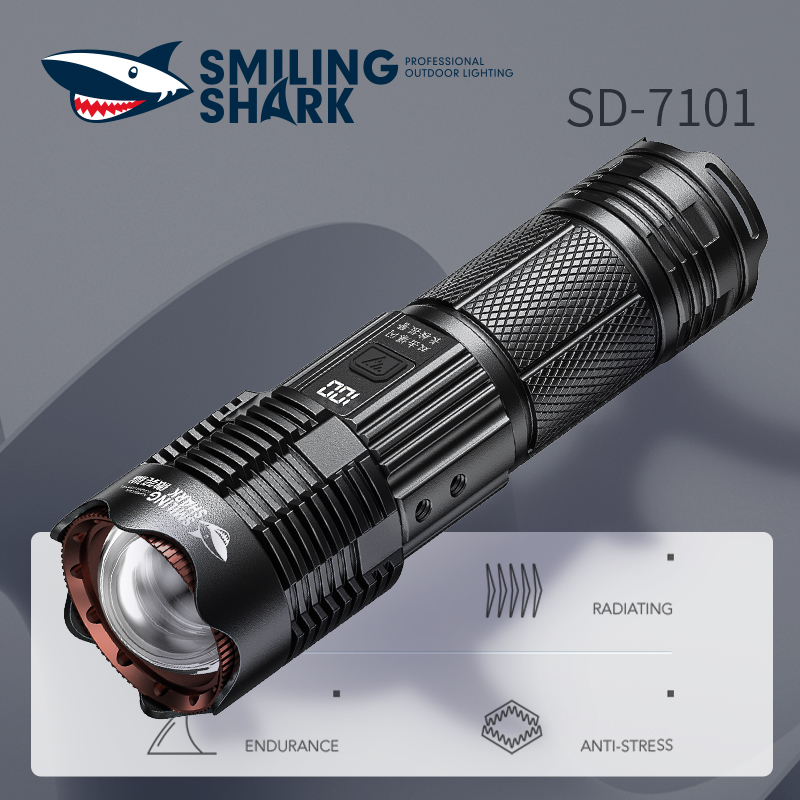 Smiling Shark Flashlights High Lumens, Rechargeable Flashlights Led 9000  Lumen, Super Bright Flash Light, High Powered Handheld Flashlights for  Emergency Camping Gift, IP67 Waterproof, Zoomable_Guangzhou Smiling Shark  Lighting Science Technology Co., Ltd