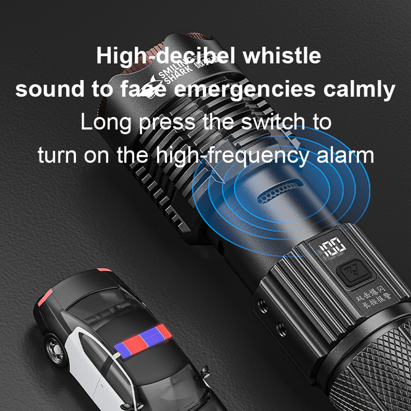 Smiling Shark Flashlights High Lumens, Rechargeable Flashlights Led 9000  Lumen, Super Bright Flash Light, High Powered Handheld Flashlights for  Emergency Camping Gift, IP67 Waterproof, Zoomable_Guangzhou Smiling Shark  Lighting Science Technology Co., Ltd